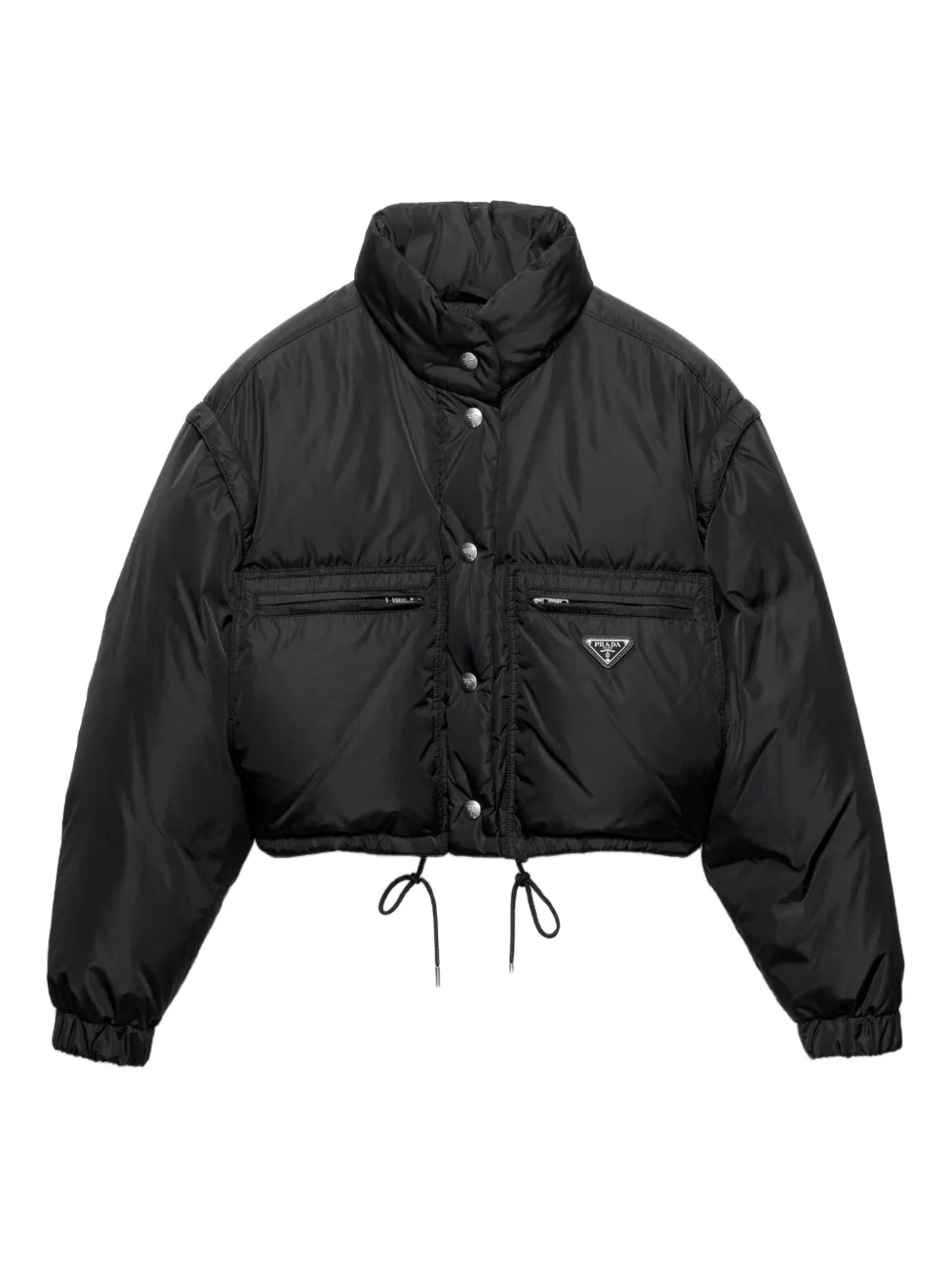 Prada ring-collar cropped down jacket | Black | Image 1