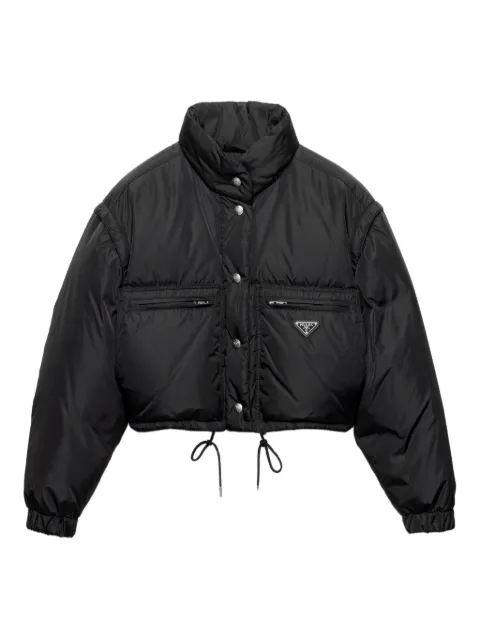 Prada ring-collar cropped down jacket