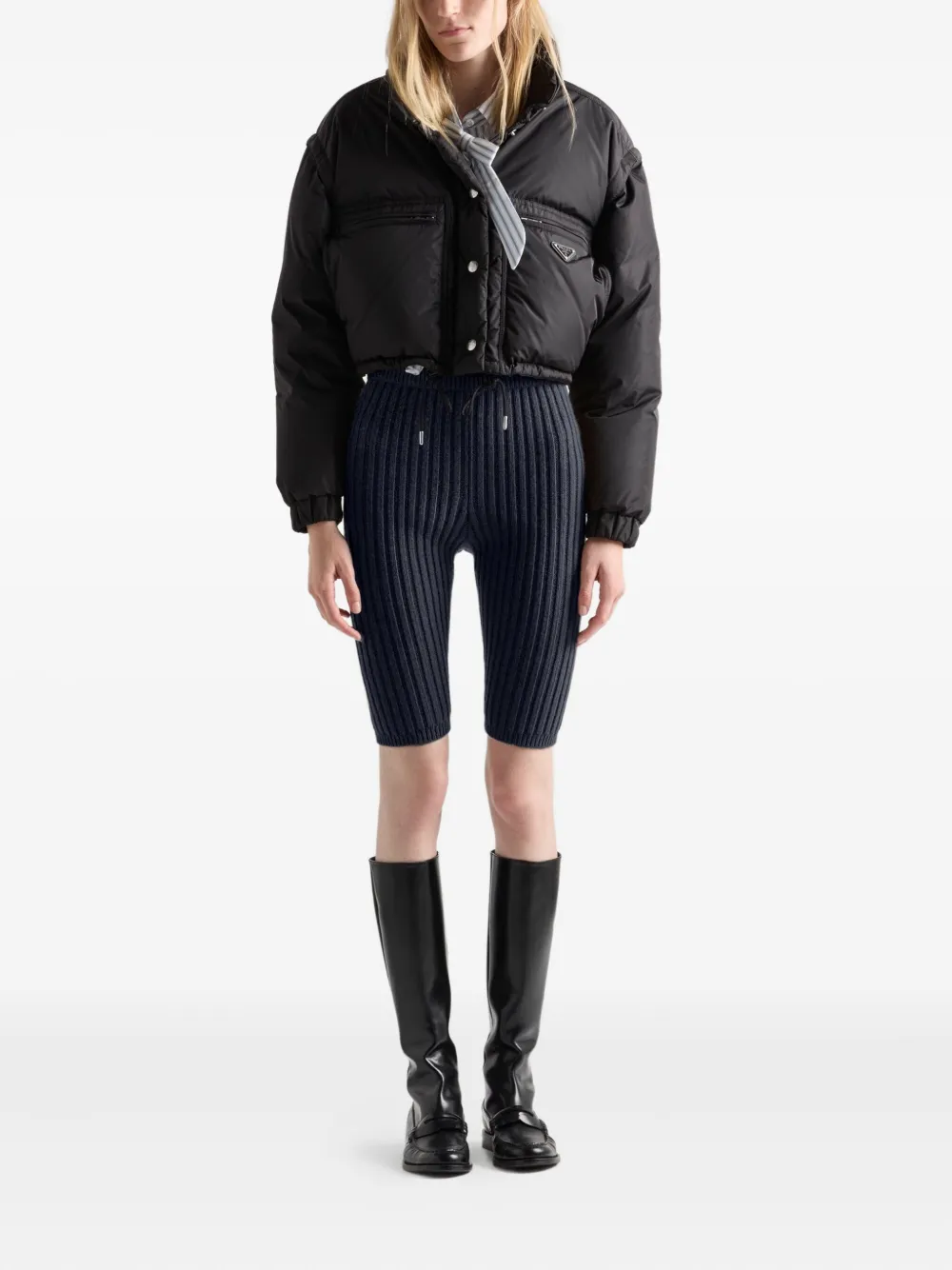 Prada ring-collar cropped down jacket | Down Jackets | Image 2