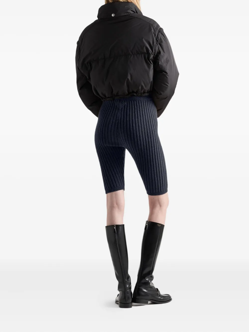 Prada Cropped-daunenjacke Mit Ringkragen In Multi