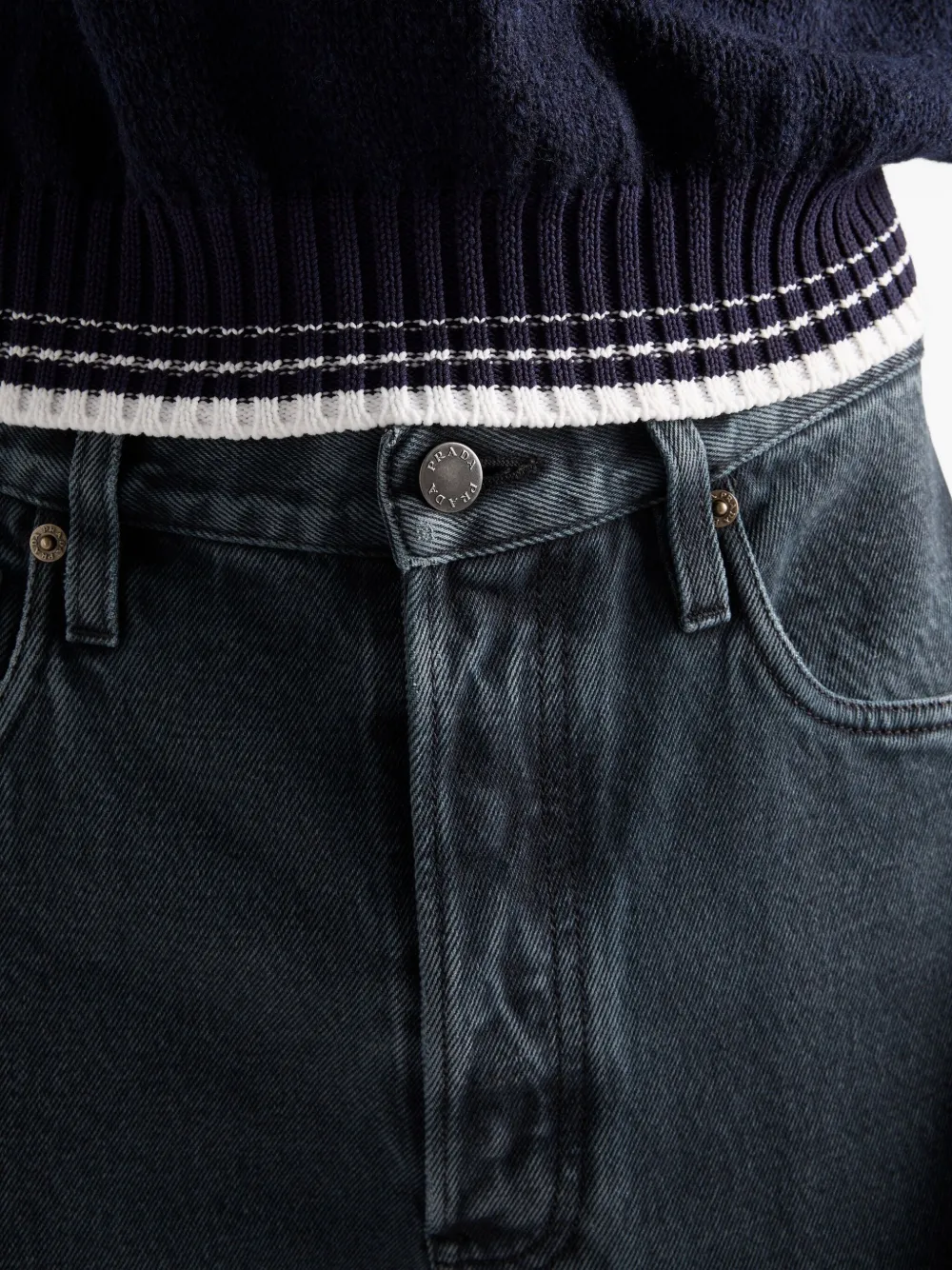 Prada Jeans met vijf zakken en geverfd effect Zwart