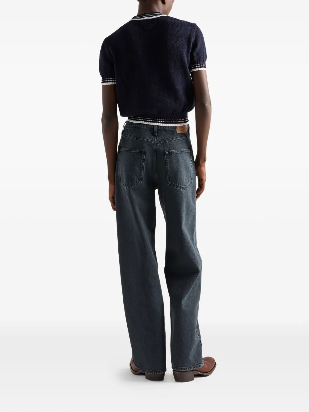 Prada Jeans met vijf zakken en geverfd effect Zwart