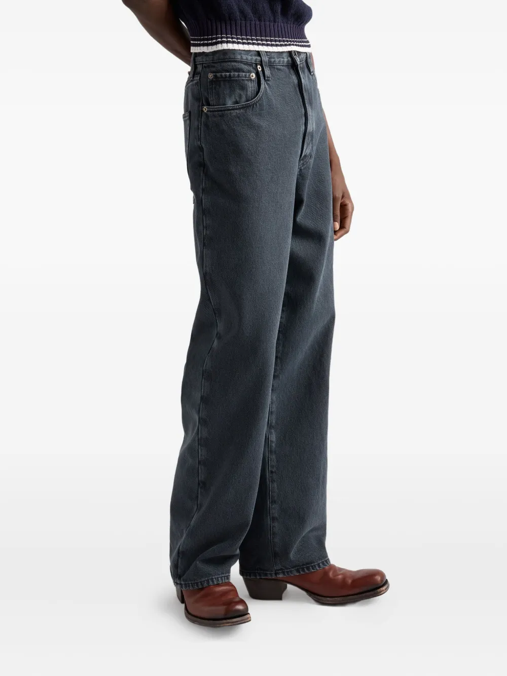 Prada Jeans met vijf zakken en geverfd effect Zwart