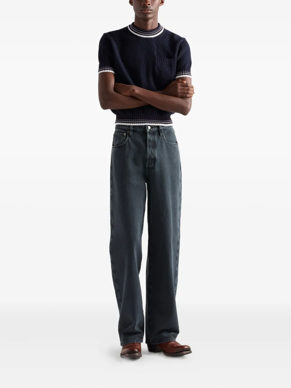 Prada Jeans met vijf zakken en geverfd effect - Zwart