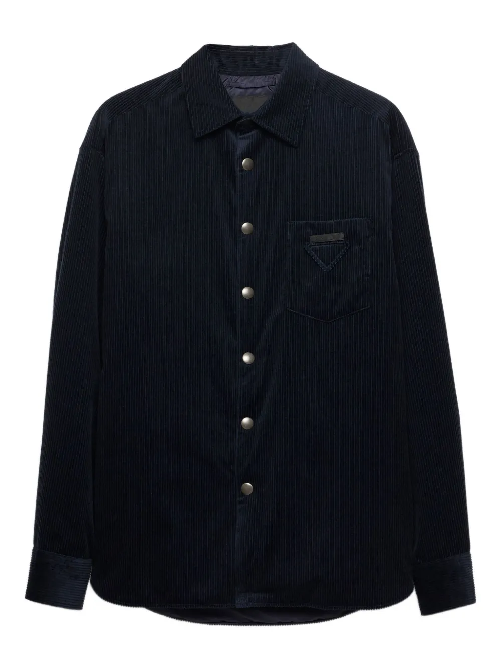 Prada camisa de pana con bolsillo de parche | azul | Image 1