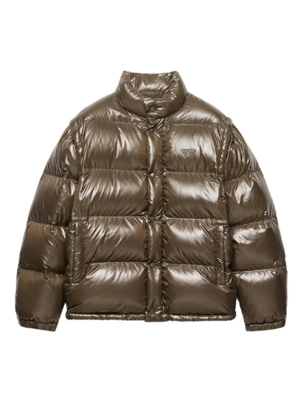 PRADA re-nylon パデッドジャケット ダウンジャケット お洒落度UP】PRADA◇Re-Nylon 軽量 パデッドジャケット ロゴ