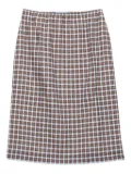 Prada check-print sheath skirt - Blue