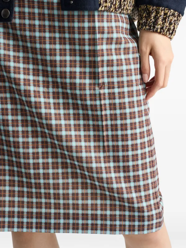 Prada チェック スカート | ブルー | FARFETCH JP