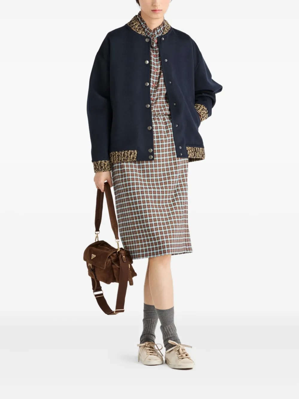 Prada Geruite rok - Blauw