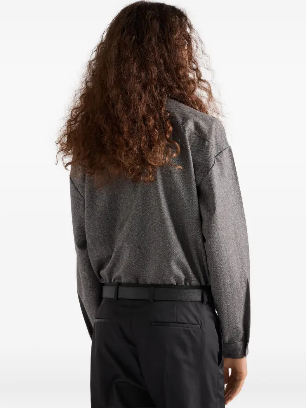 Prada ジップアップ シャツ | グレー | FARFETCH JP