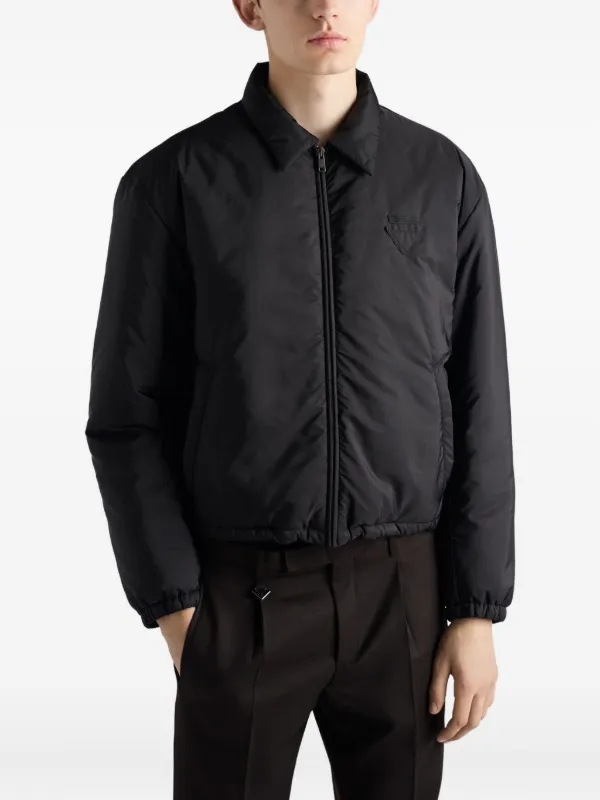 Prada triangle-logo Padded Jacket | Black | FARFETCH