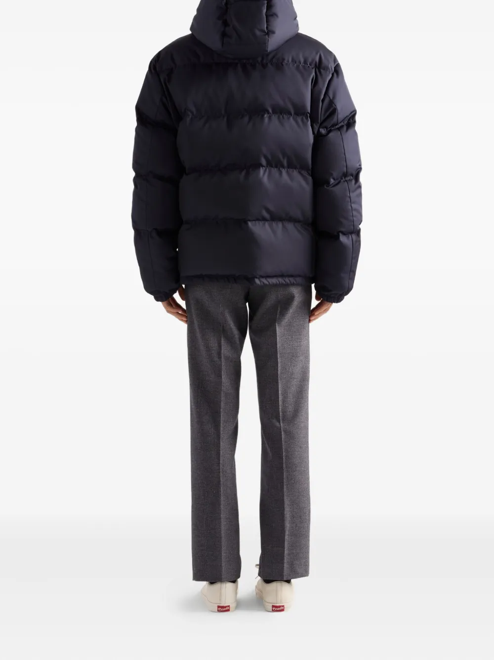 Prada hooded padded jacket Blauw