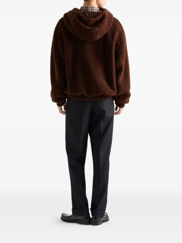 Prada Hooded zip-up Jacket | Brown | FARFETCH