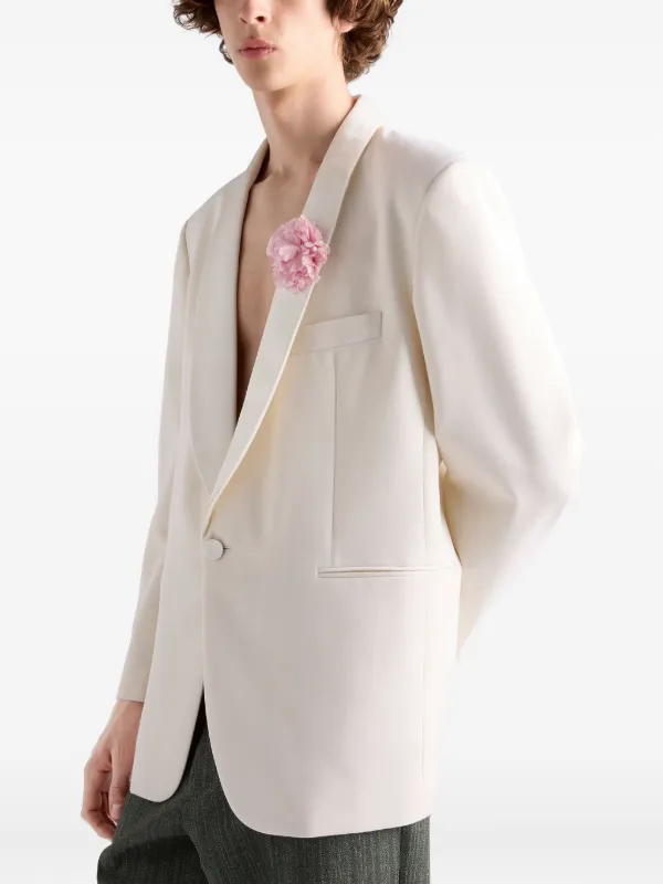 Prada ジャケット Prada ショールカラージャケット | ホワイト | FARFETCH JP