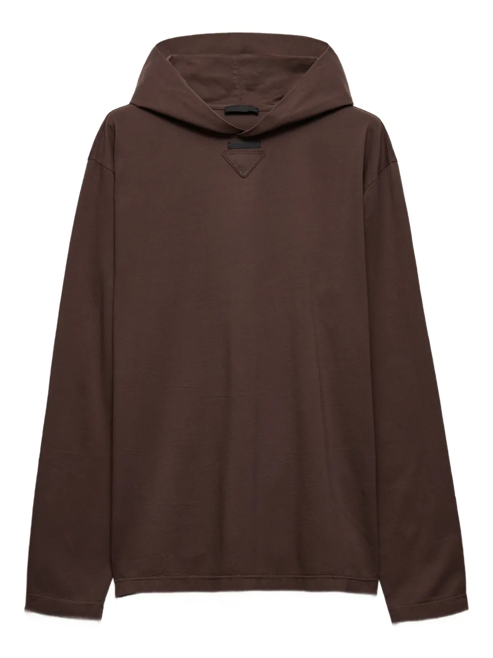 Prada Katoenen trui met logo en capuchon Bruin
