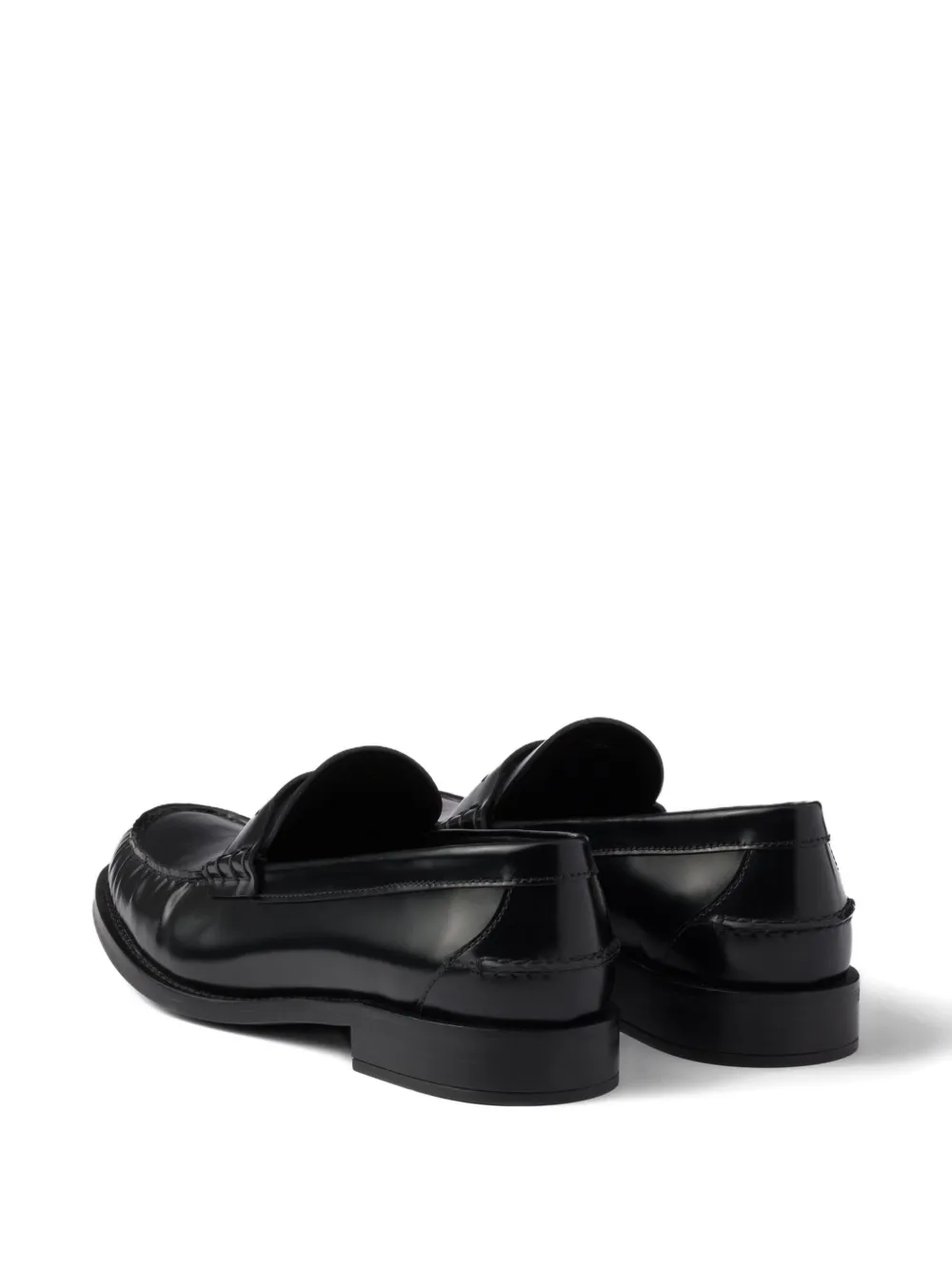 Prada 20mm brushed-leather band loafers Black
