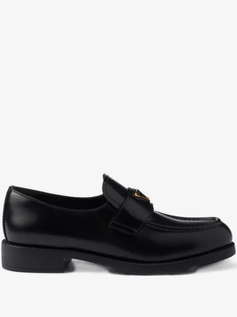 Prada brushed leather loafers