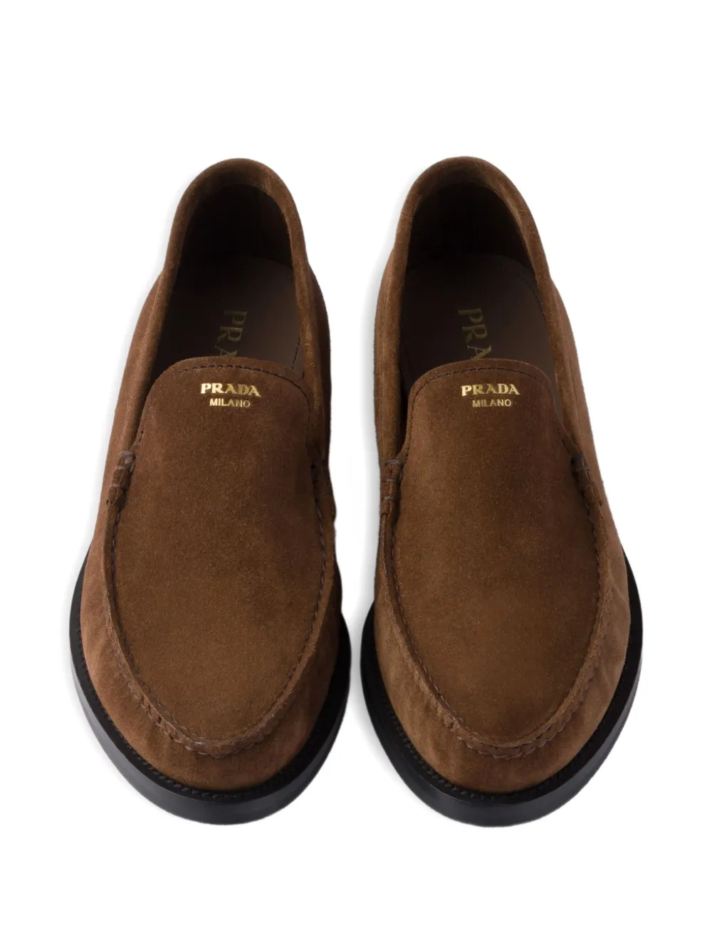 Prada Loafer Aus Wildleder In Brown