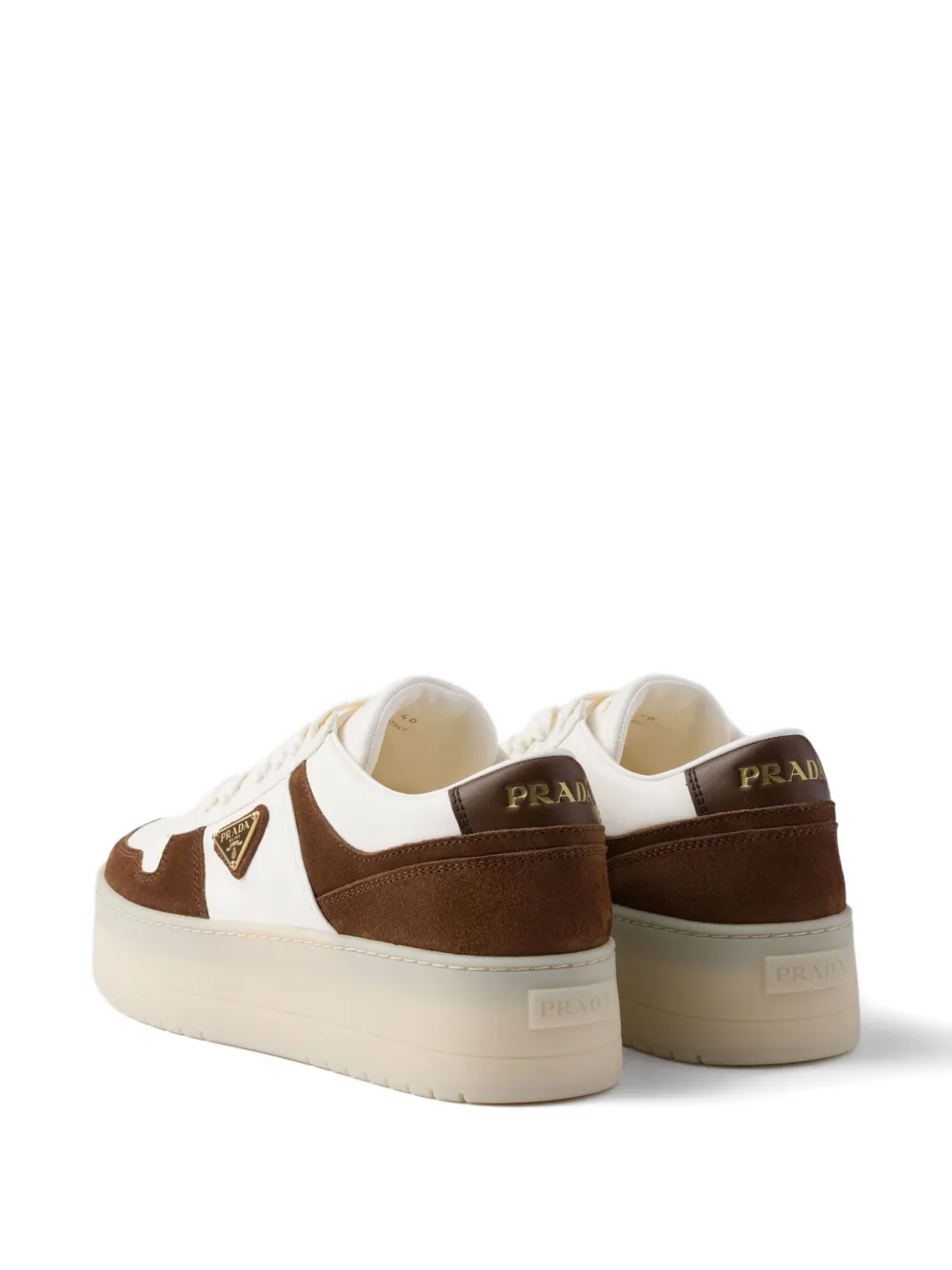 Prada Downtown Bold sneakers met plateauzool Bruin