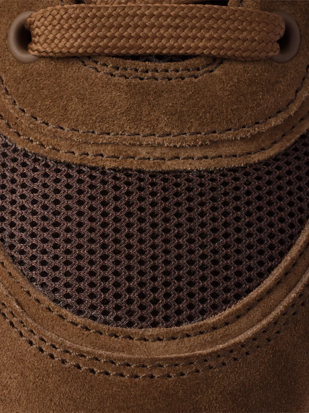 Prada Trail mesh-panel suede mules Brown