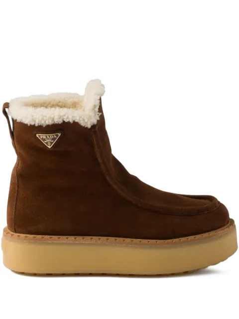 Prada bottines lainées à plateforme