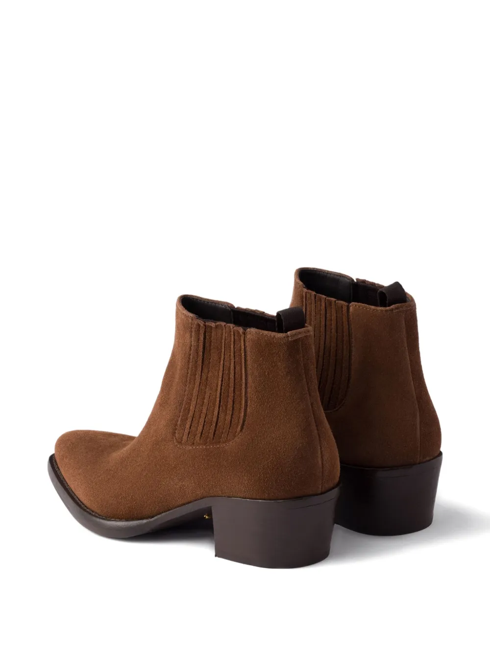 Prada elastic-gusset pointed-toe boots Brown