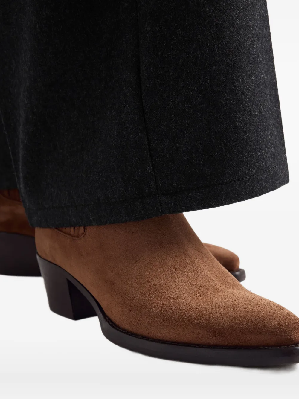 Prada elastic-gusset pointed-toe boots Brown