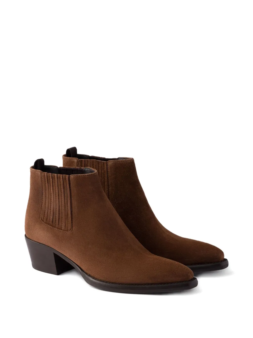 Prada elastic-gusset pointed-toe boots Brown