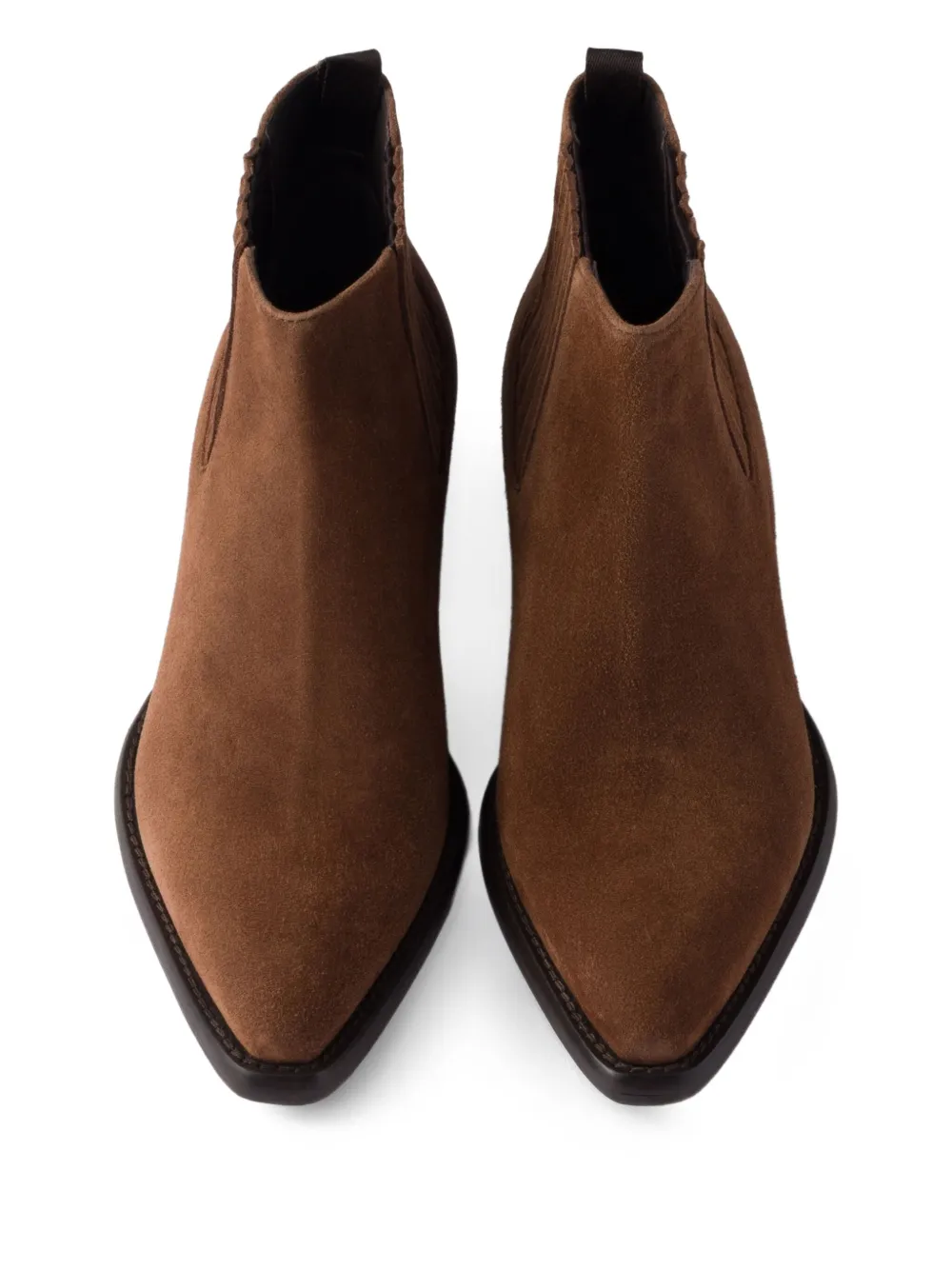 Prada elastic-gusset pointed-toe boots Brown