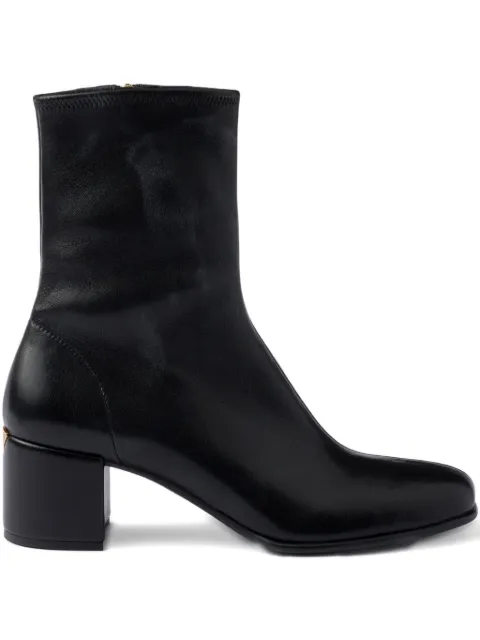 Prada 55mm leather zip-fastening block-heel boots