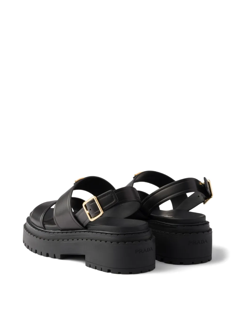 Prada buckle-strap platform sandals Black
