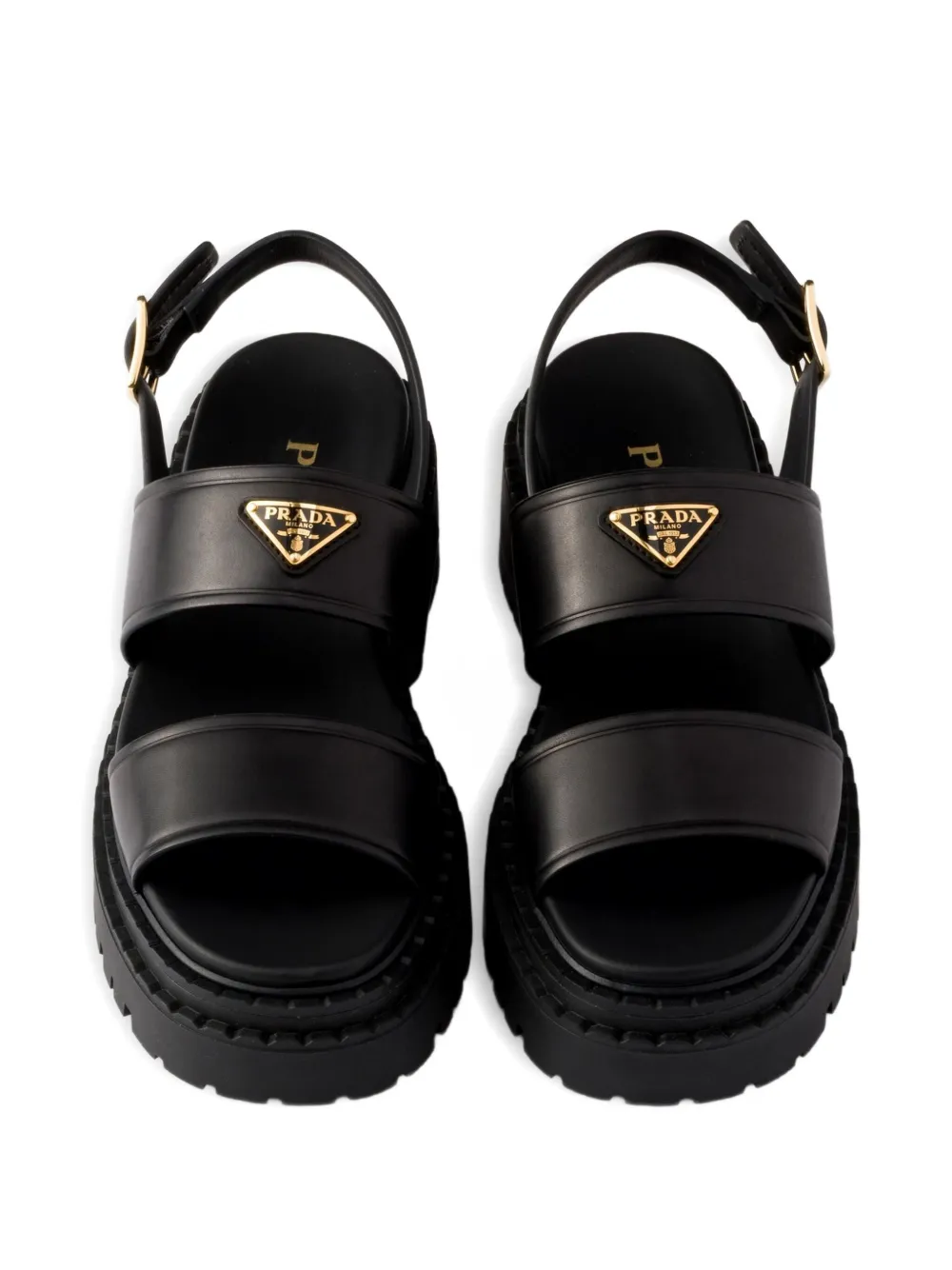 Prada buckle-strap platform sandals Black