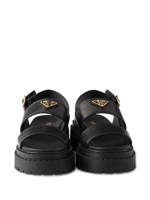Prada buckle-strap Platform Sandals | Black | FARFETCH display picture 3