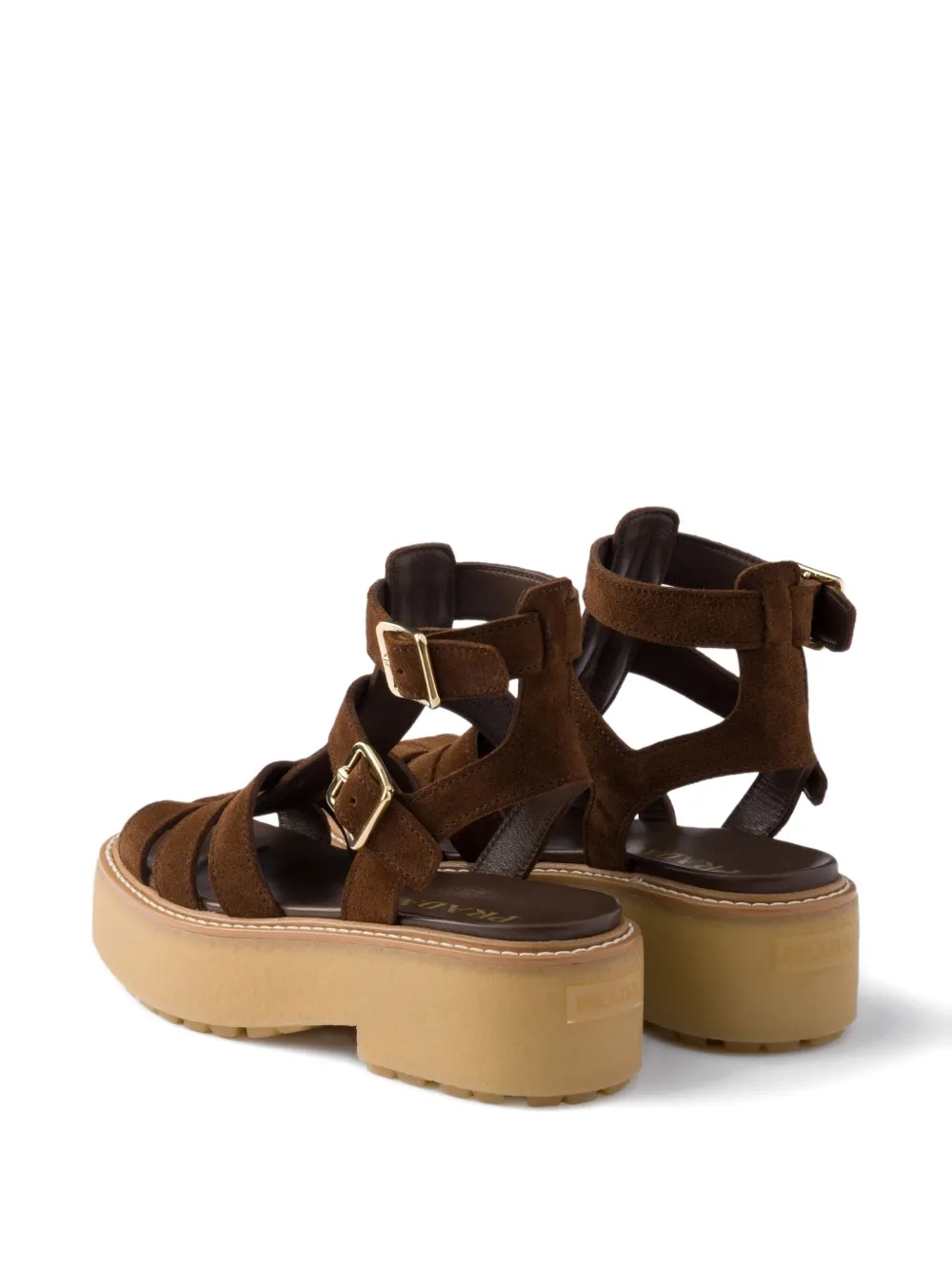 Prada 50mm buckle-strap platform sandals Brown