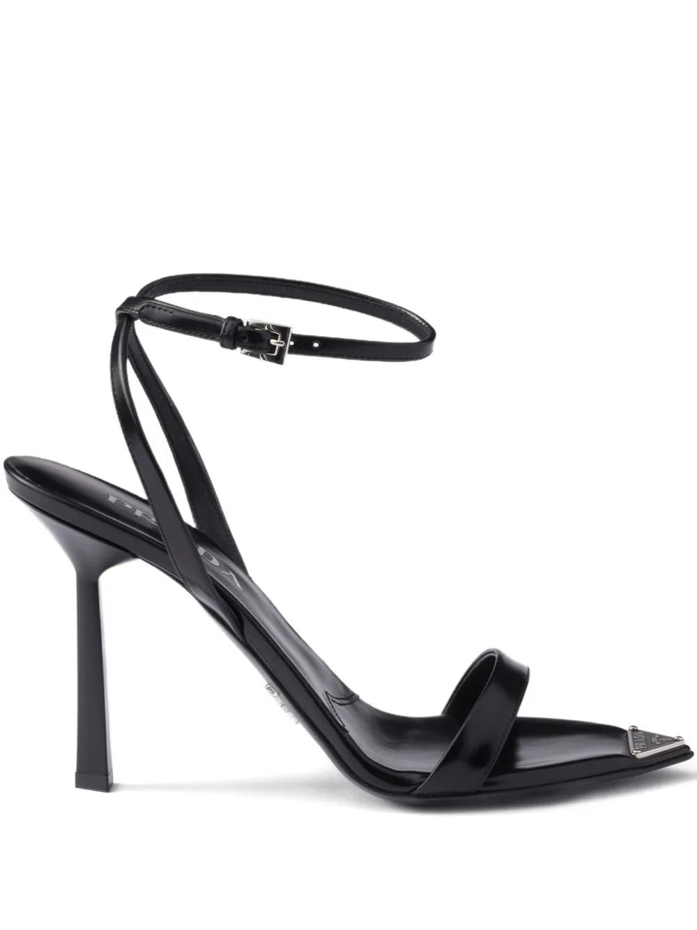Prada ankle-strap metal-buckle sandals Black