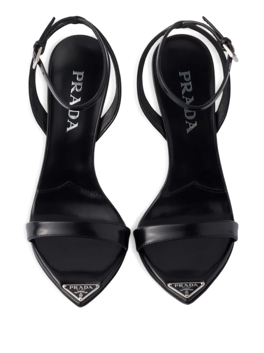Prada ankle-strap metal-buckle sandals Black