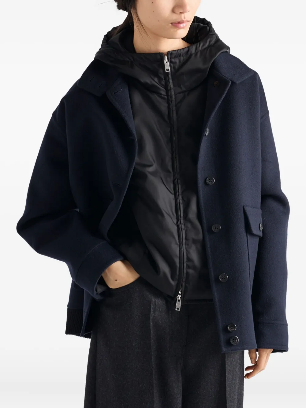 Prada Kapuzenjacke Mit Knopfmanschetten In Multi