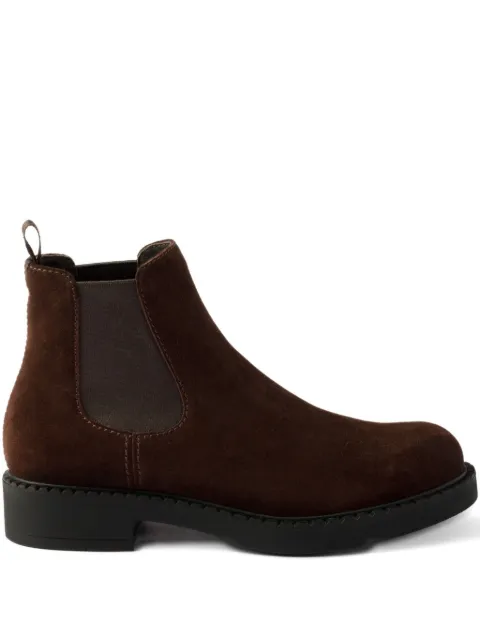 Prada elastic-panel suede chelsea boots