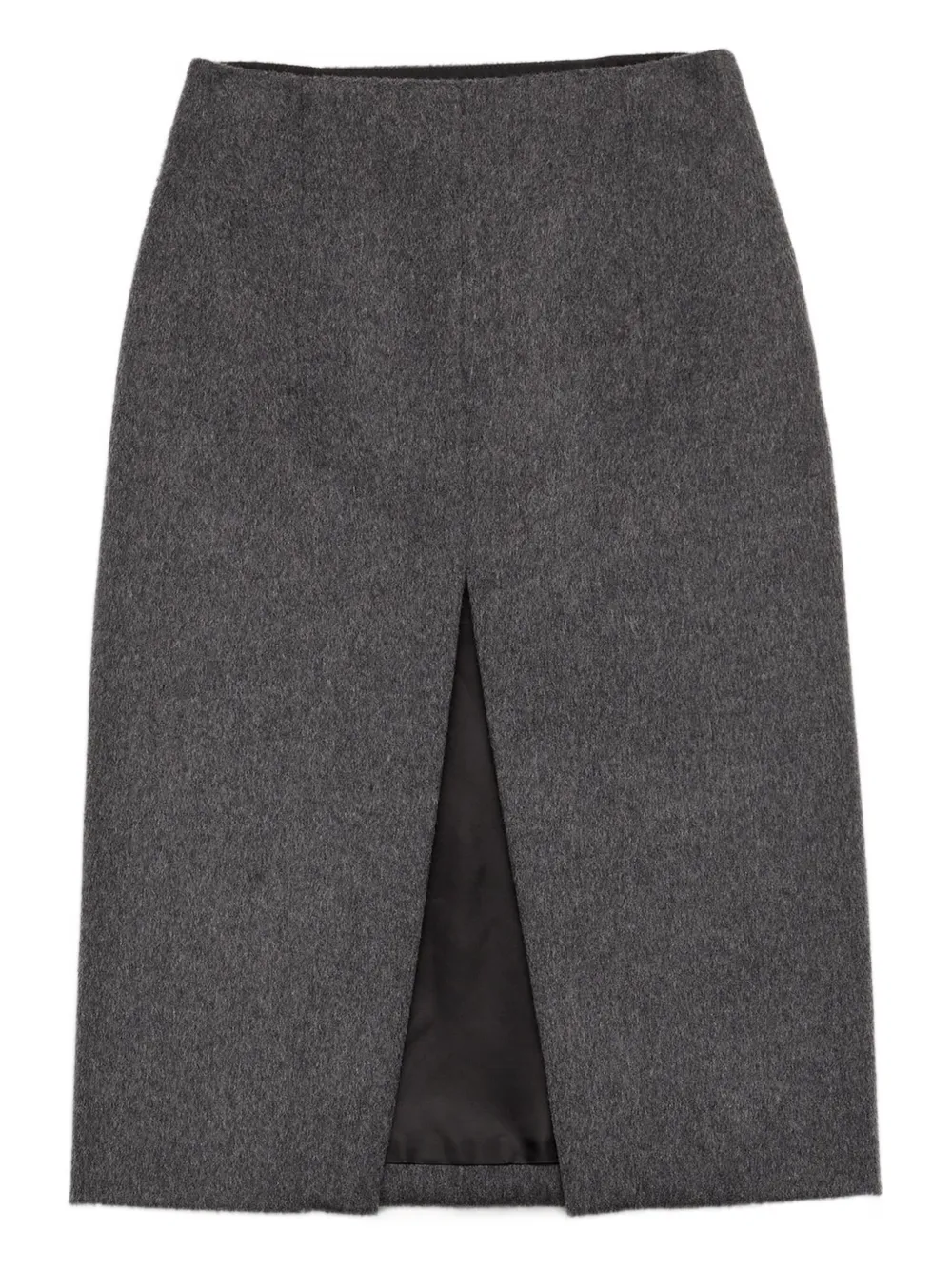 Prada Wool Skirt With Front Slit In Gray
