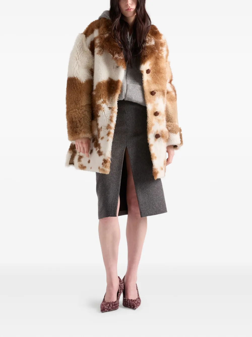 Prada Wollen mini-rok met split - Grijs