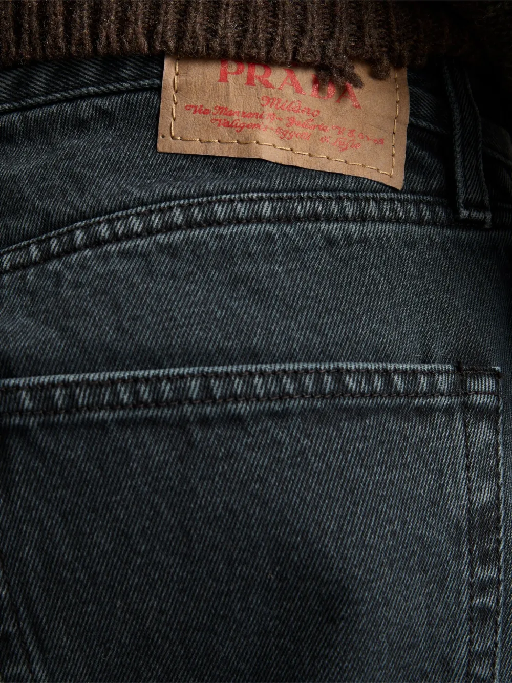 Prada Katoenen denim shorts met geverfd effect Zwart