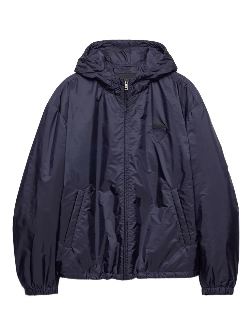 Prada triangle-logo hooded jacket | Blue | Image 1