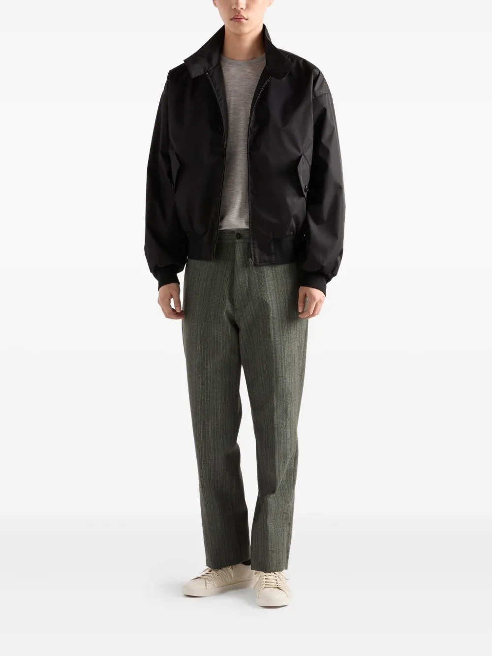 Prada Jack met lage schouders en rits Zwart