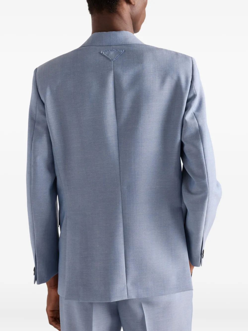Prada Linnen blazer met gekerfde revers Blauw
