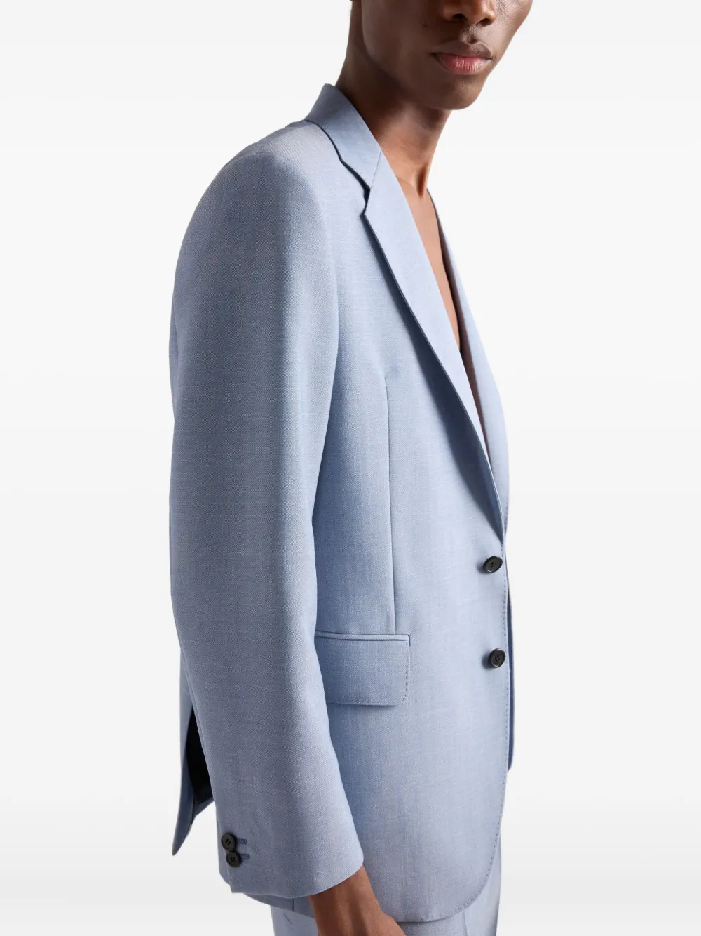Prada Linnen blazer met gekerfde revers Blauw