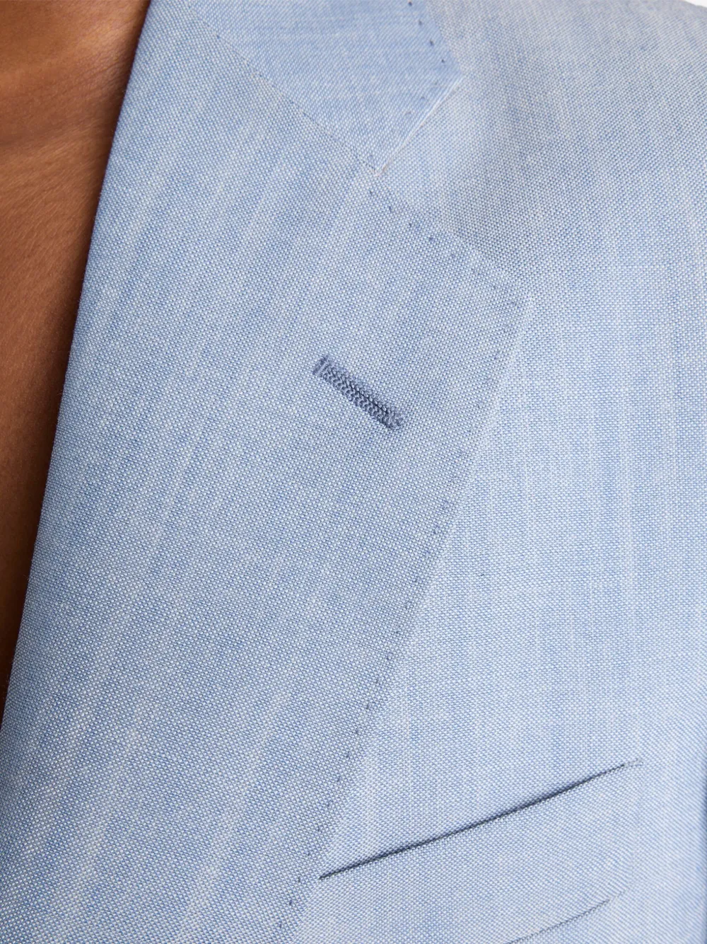 Prada Linnen blazer met gekerfde revers Blauw