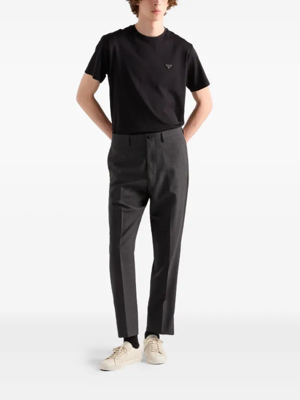 PRADA グレー Tシャツ XL ビッグロゴ Prada Grey Cotton Crew Neck T-Shirt 3XL Prada | TLC