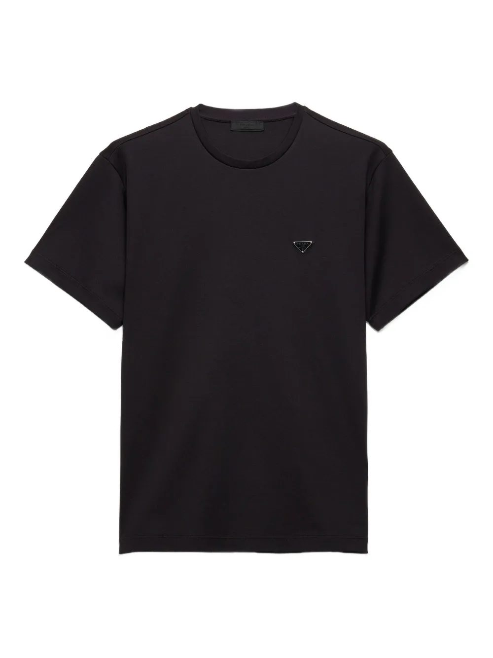 Prada logo-plaque T-shirt Zwart