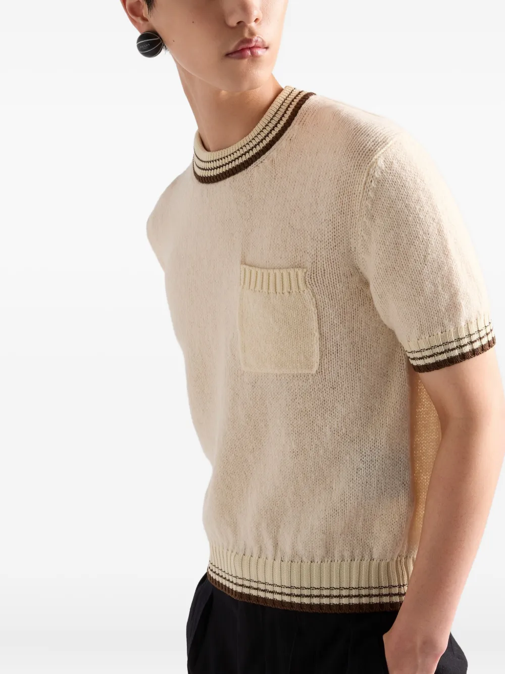 Prada Trui met korte mouwen Beige