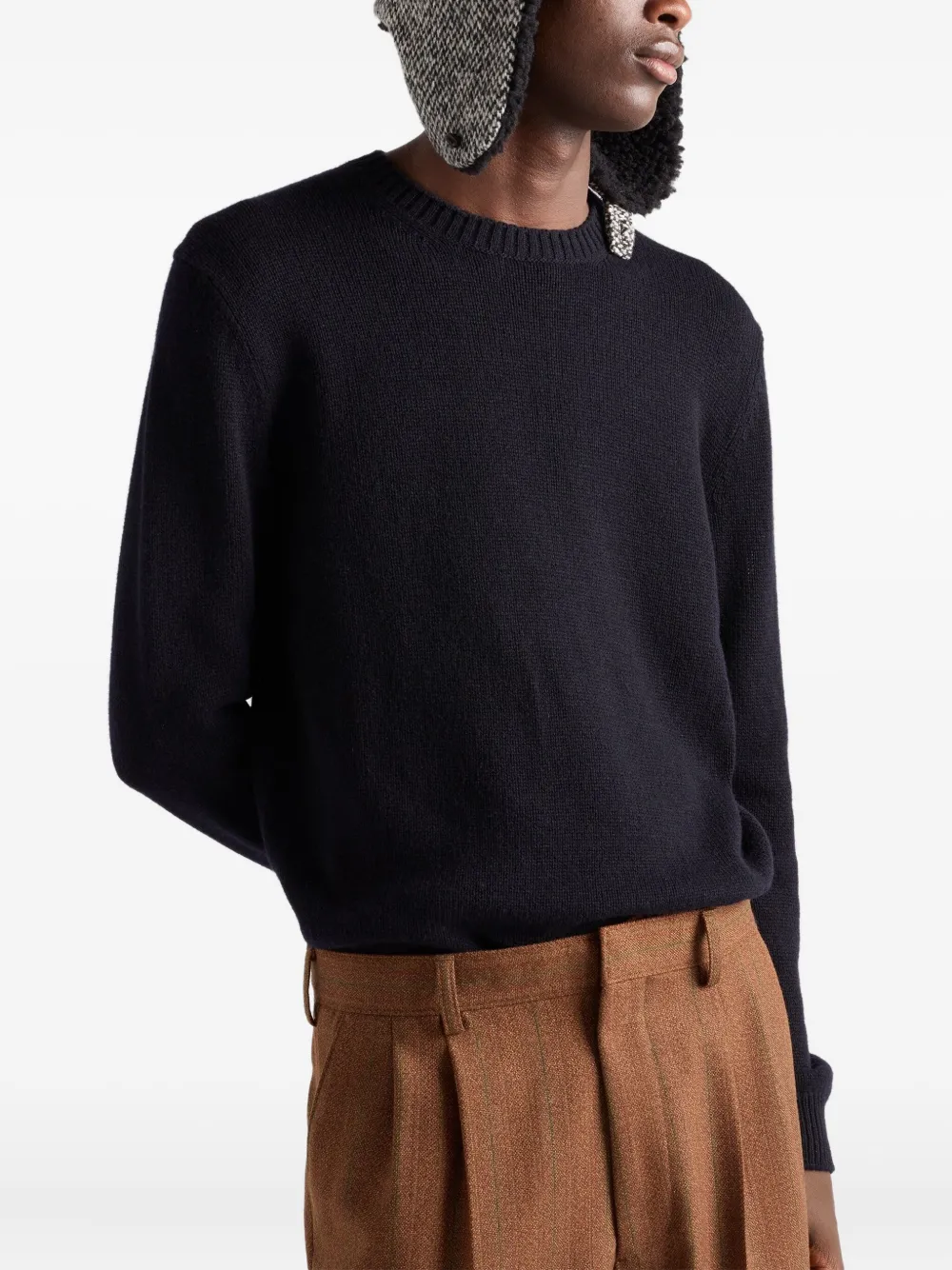 Prada Kasjmier trui met logo Blauw